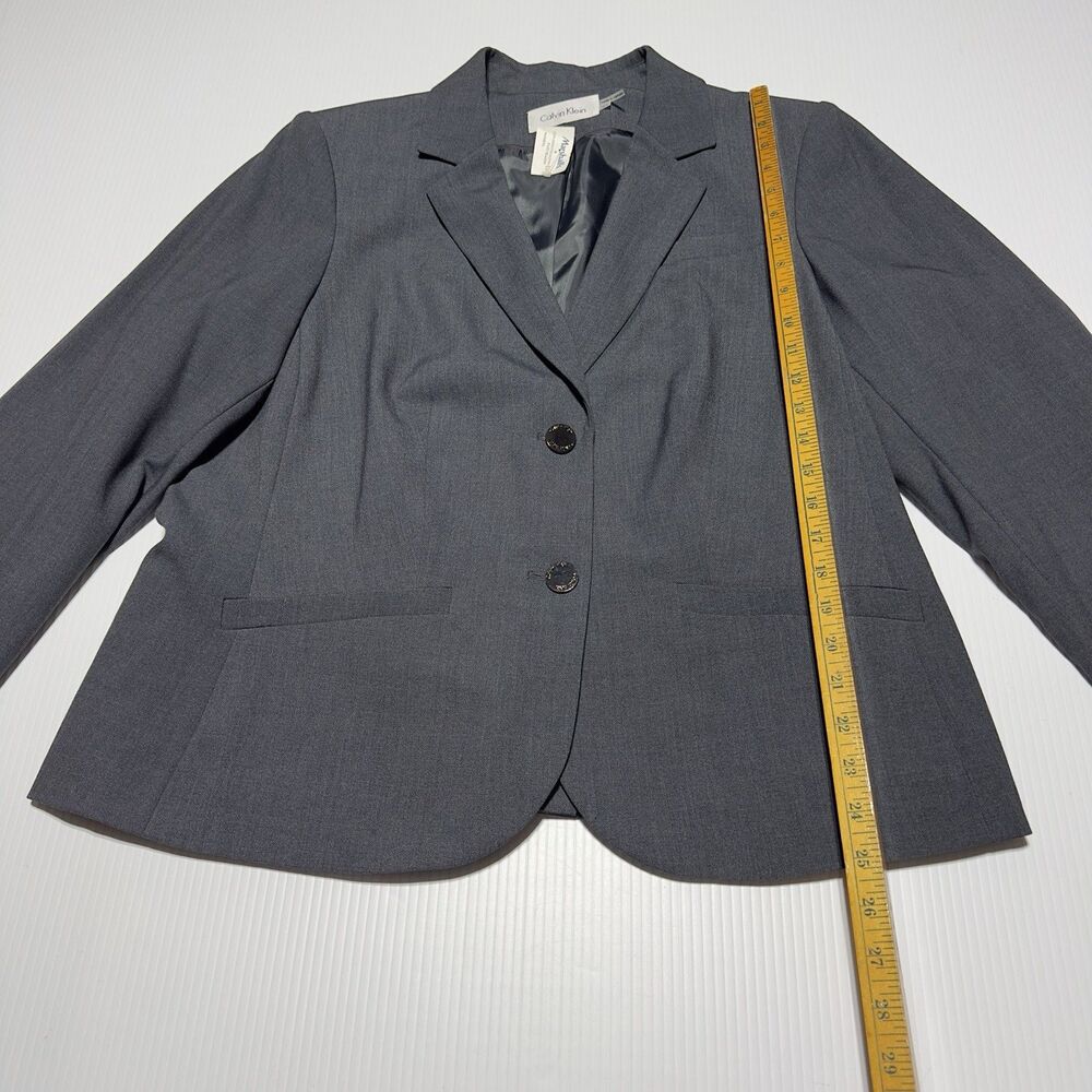 Calvin Klein Women’s Blazer Size 16W Gray Charcoal Office Career Jacket NEW - Picture 7 of 8